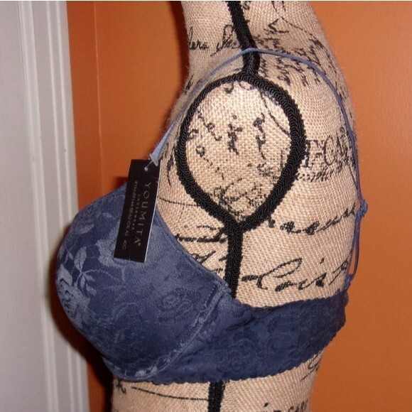 Youmita India Ink Lace Demi 40C Bra NWT - Picture 4 of 7